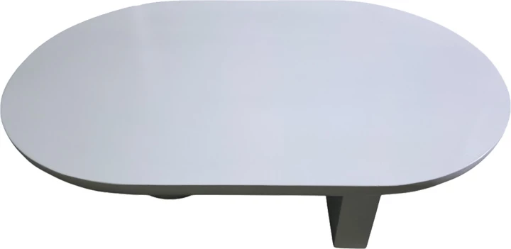 Tavolinë kafeje Kane, dru akacie i fortë, ngjyrë e bardhë, 110x72x38cm