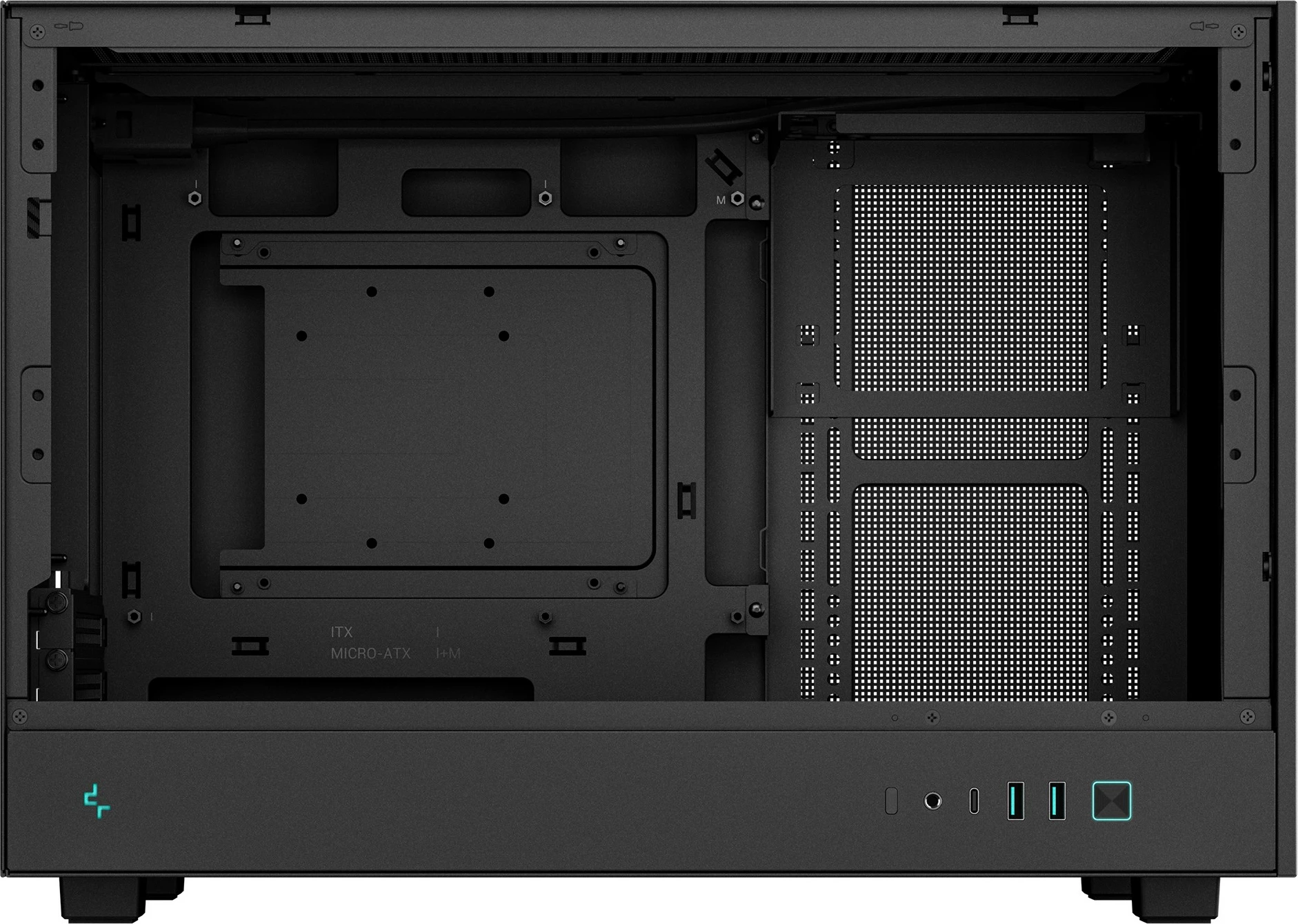 Kasë DeepCool CH260, Micro Tower, micro ATX/Mini-ITX, xham i temperuar, e zezë