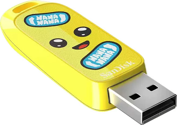 USB stick SanDisk Fortnite Peely, 128GB, USB 3.2 Gen 1, 130MB/s, e verdhë