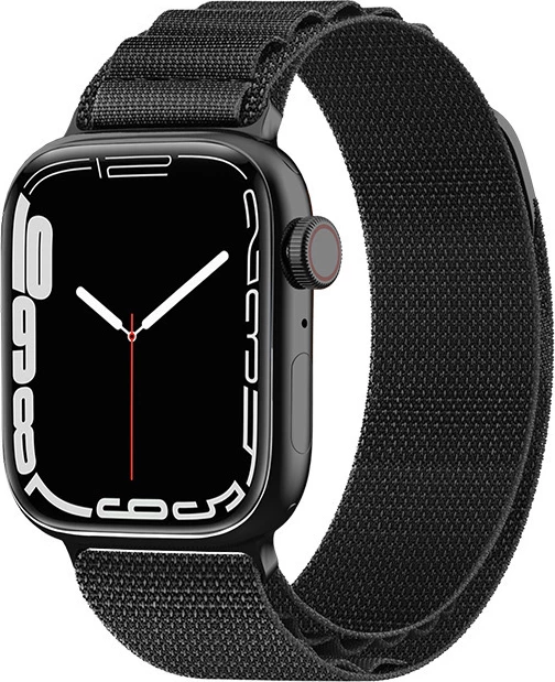 Rrip Alpine për Apple Watch Hurtel, plastikë, kapëse çeliku, 42/44/45/49 mm, zi