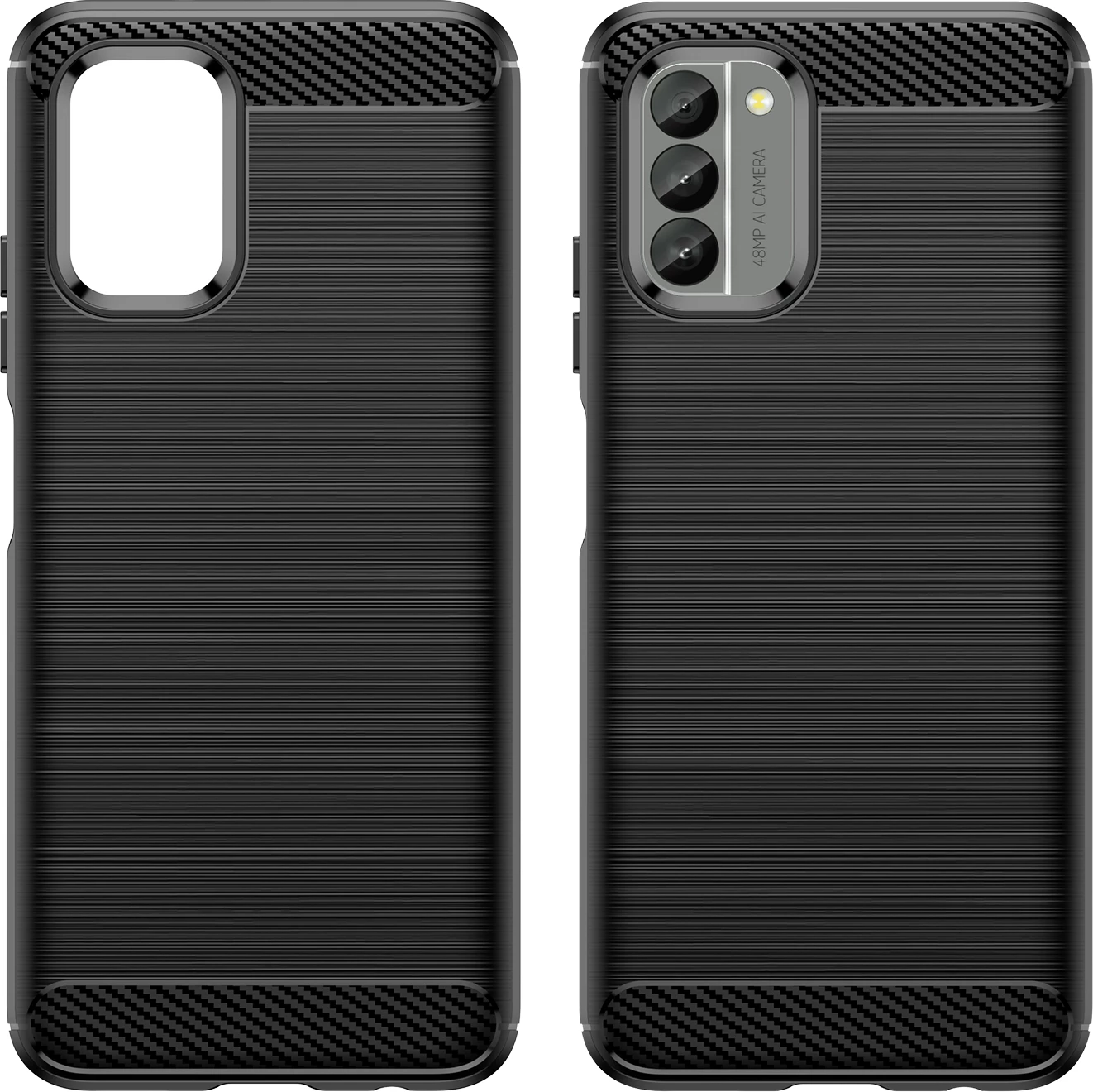 Mbështjellës Hurtel Carbon Case për Nokia G400, TPU, i zi