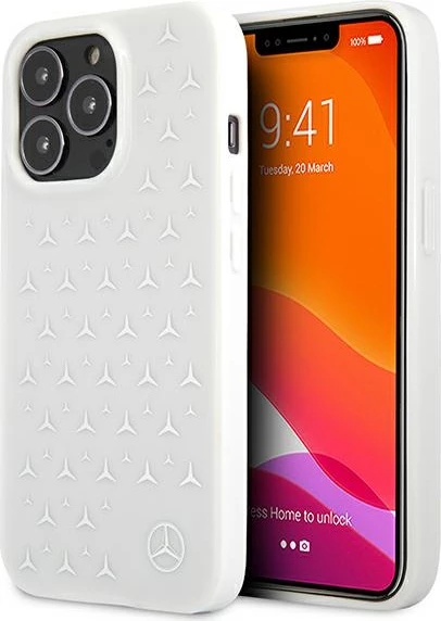 Mbështjellës Mercedes MEHCP13XESPWH për iPhone 13 Pro Max 6.7", Stars Pattern, Bardhë