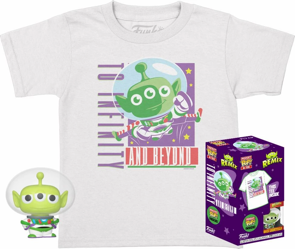 Set bluzë + figurë Funko Pocket Pop! & Tee Disney Alien Buzz, e bardhë