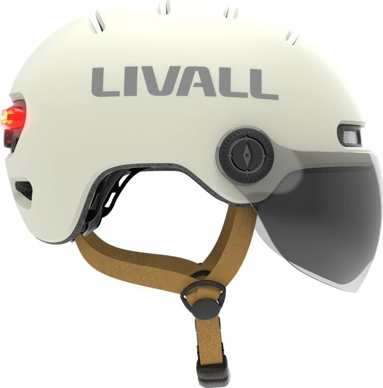Helmet urban biciklete Livall L23, smart me sensor rënie SOS, LED, M 54-58 cm, i bardhë (L23-M-WHT)