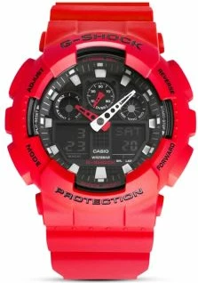 Orë dore për meshkuj Casio G-Shock, e kuqe