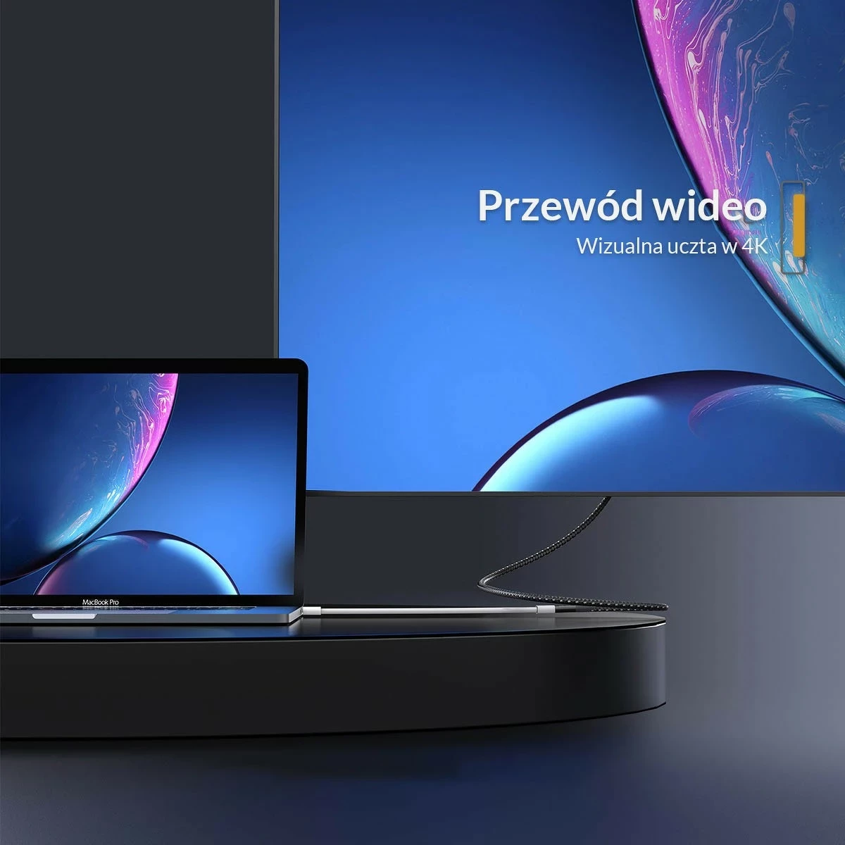 Kabëll zgjatues USB-C Orico 3.2, 20Gbps, 4K, 100W, 1m, zi