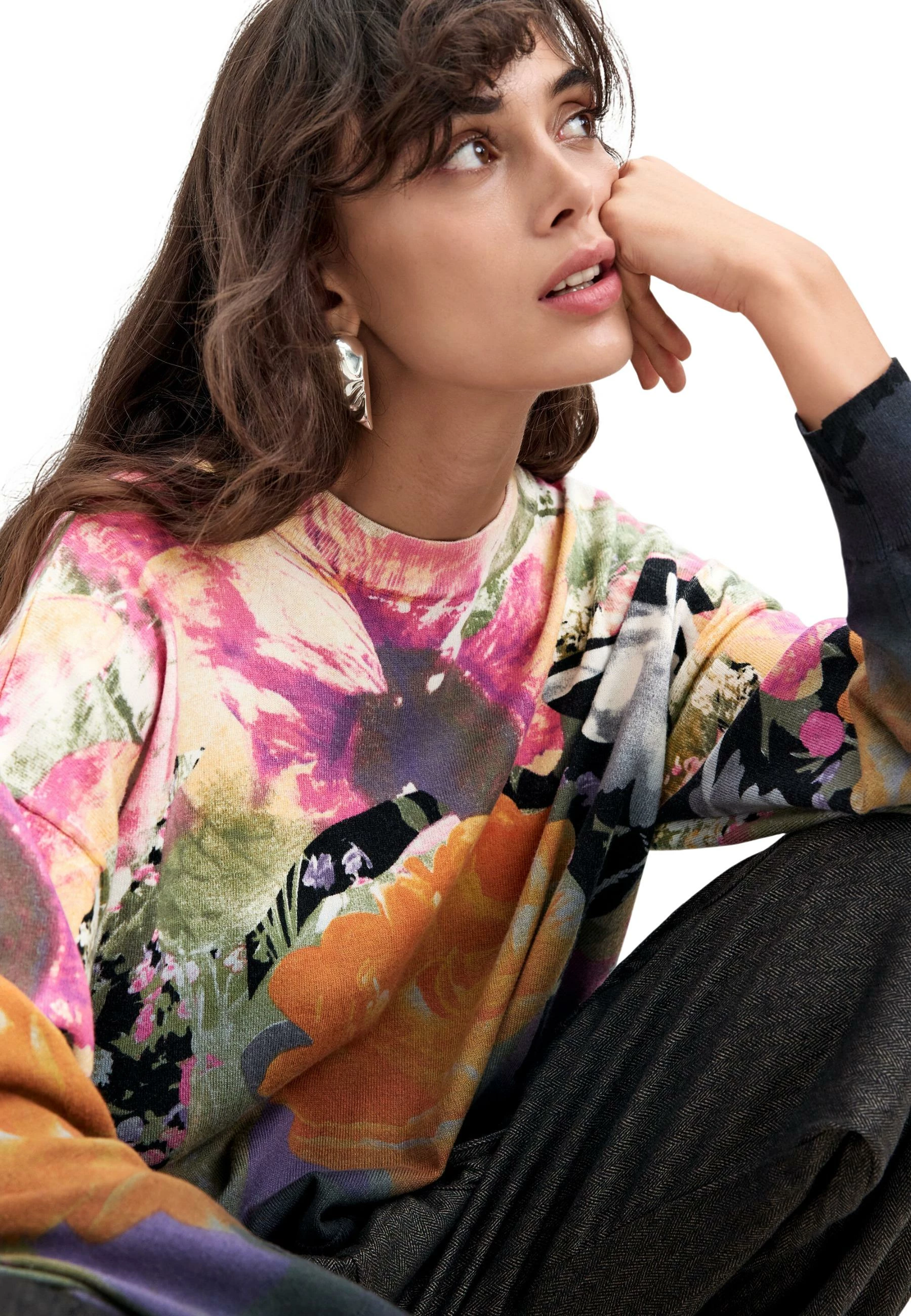 Xhemper për femra Desigual JERS_ROSE DEGRADE_LACROIX 26WWJF49, i zi [Madhësia: M]