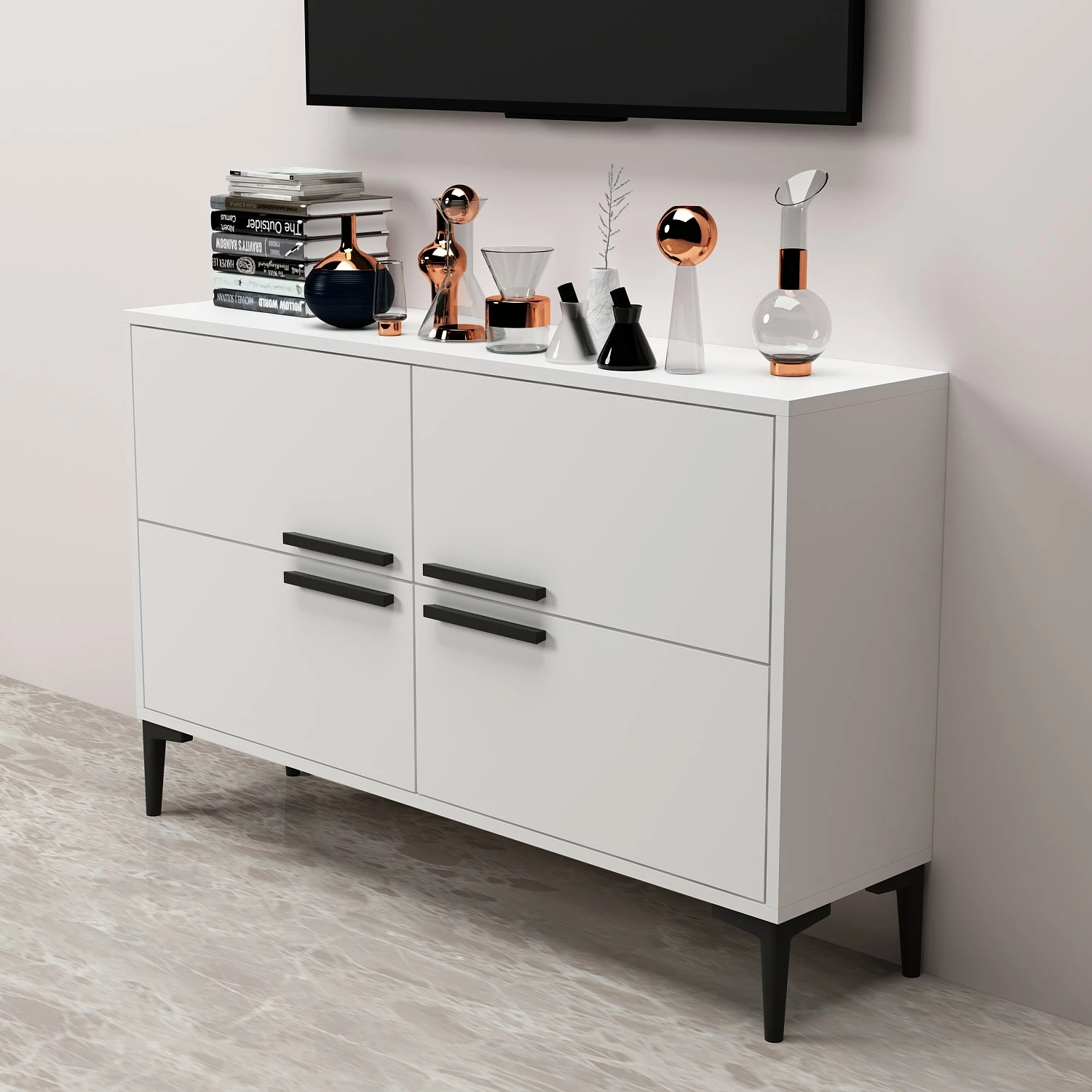 Komodë për TV Hanah Home, e bardhë