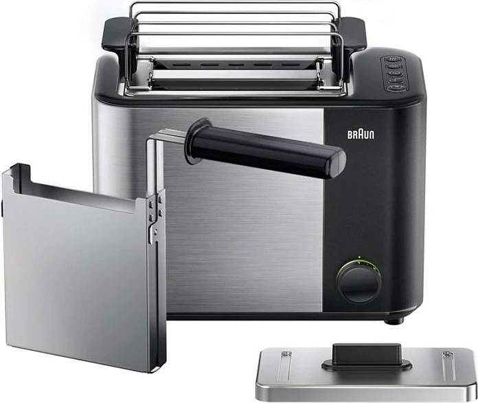 Toster Braun HT 5015 BK, 2 slota/2 feta, 1000 W, inox, zi