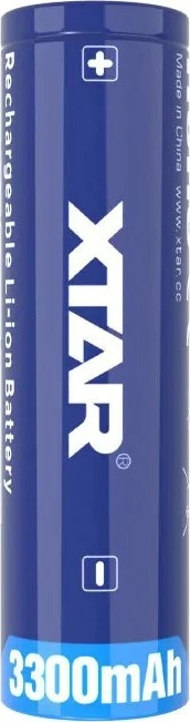 Bateri rikarikueshme XTAR 18650, 3.6V, 3300 mAh, Li-Ion, Blu