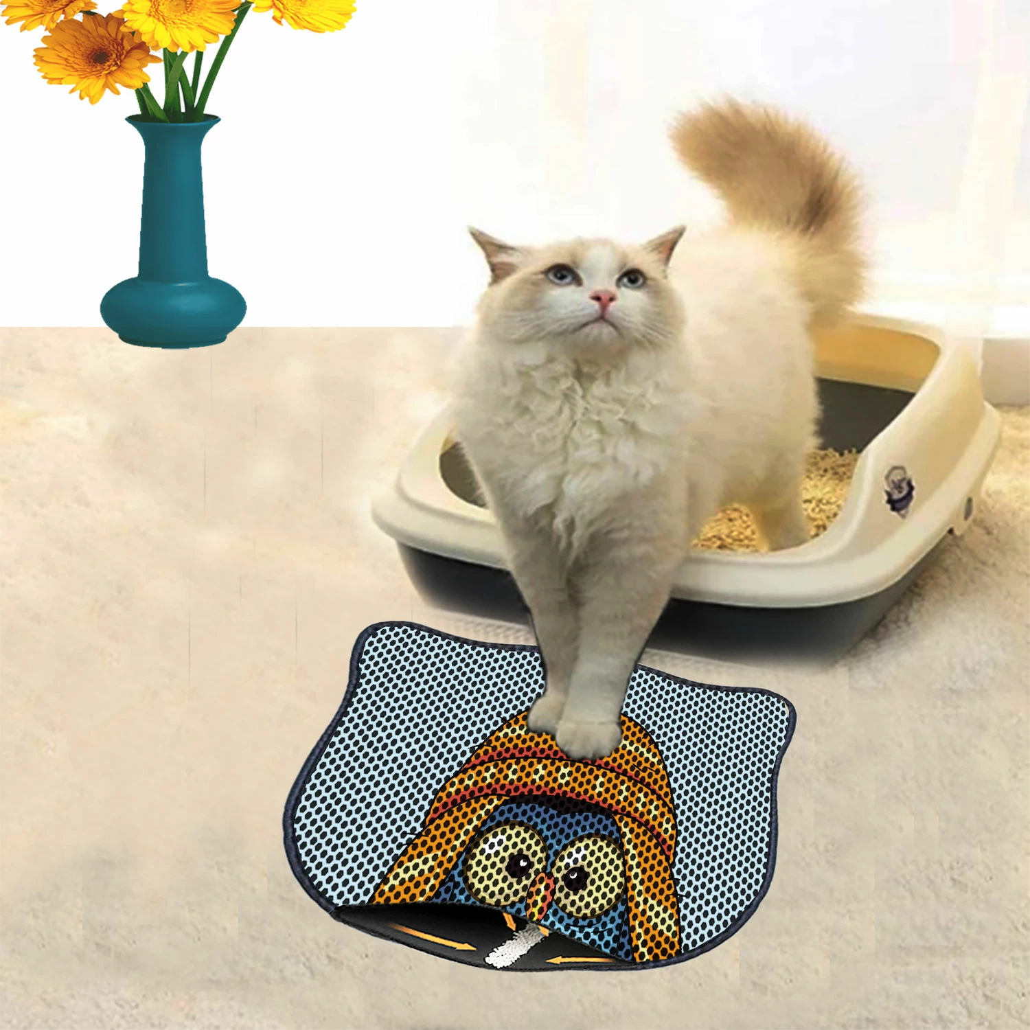 Tapet për rërë mace, shumëngjyrësh, Paws & Whiskers, Kdkafa0080, 40x50cm