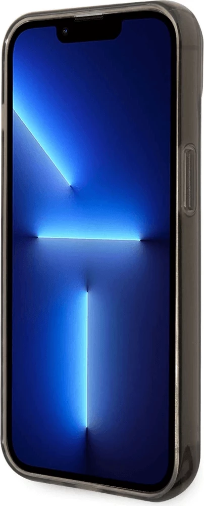 Mbështjellës Guess GUHCP14MHGCOK për iPhone 14 Plus, silikon, i errët transparent