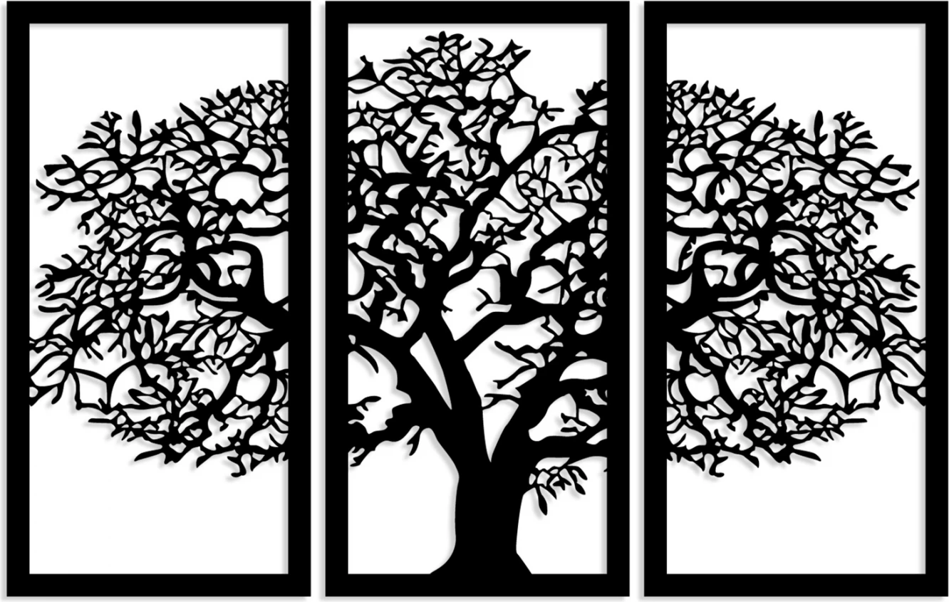 Dekor muri prej druri, peme e zezë, 105x66, FH7221