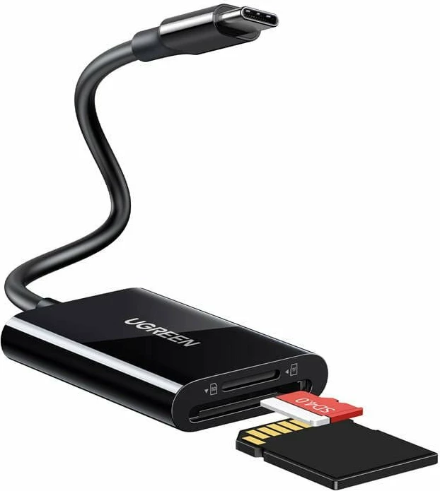 Lexues kartelash USB-C 2-n-1 Ugreen CM265 USB 3.0 5Gbps, SD/Micro SD, zi