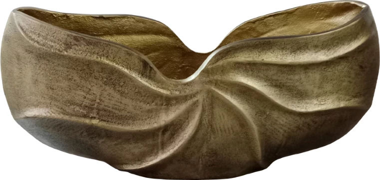 Vazo dekorative, alumin, ngjyrë ari antike, 39x9x19cm