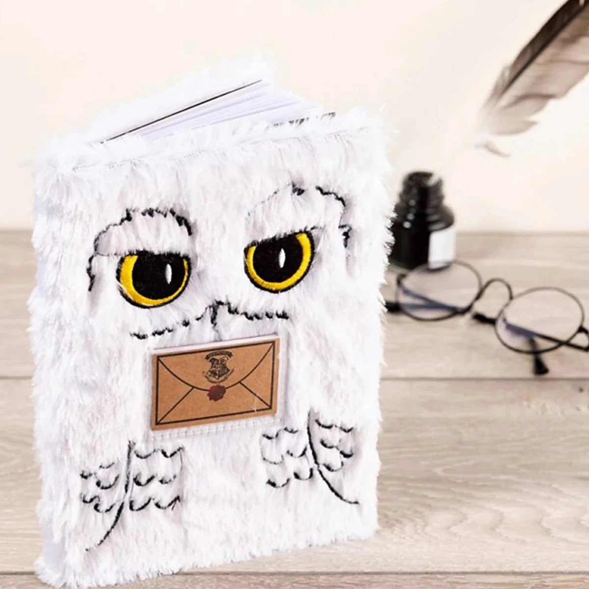 Fletore plush A5 Blue Sky Harry Potter Hedwig, me faqe me vija, e bardhë