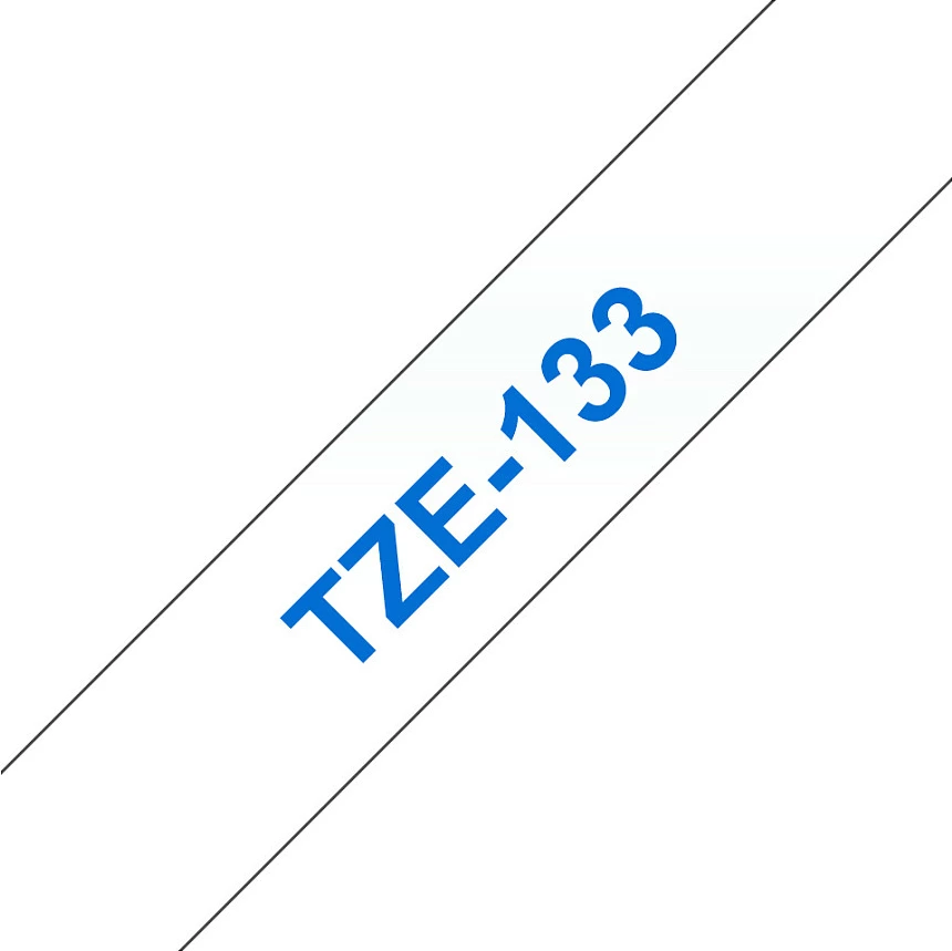 Kasetë etiketuese Brother TZE-133, 12mm, 8m, bardhë/kaltër