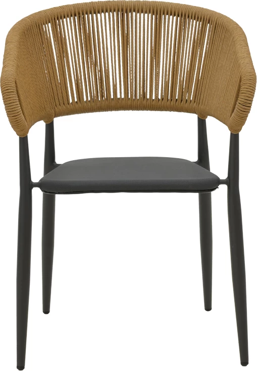 Set tavoline me karrige për terasë Kliton-Raven, alumin, ngjyrë antracit-natyrale, 80x80x74cm, 5 copë