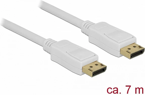 Kabllo DisplayPort DeLOCK 84861, 7m, DP 1.2, 4K 60Hz, e bardhë