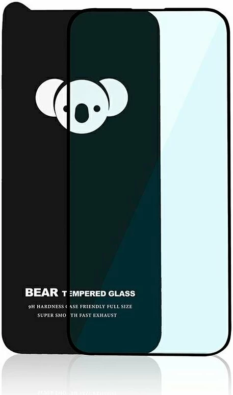 Xham i kalitur mbrojtës Bear HD për Samsung Galaxy S25 SM-S931B, 0.33mm 9H, 3D, 1 copë, kornizë e zezë