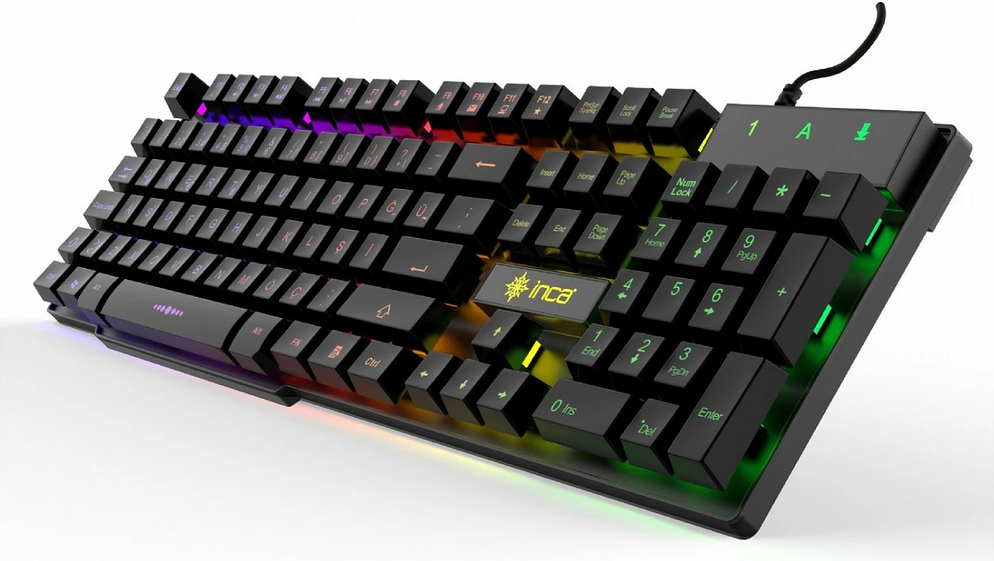 Tastierë gaming Incase IKG-446 Regenbogen, mekanike, RGB, QWERTZ, e zezë