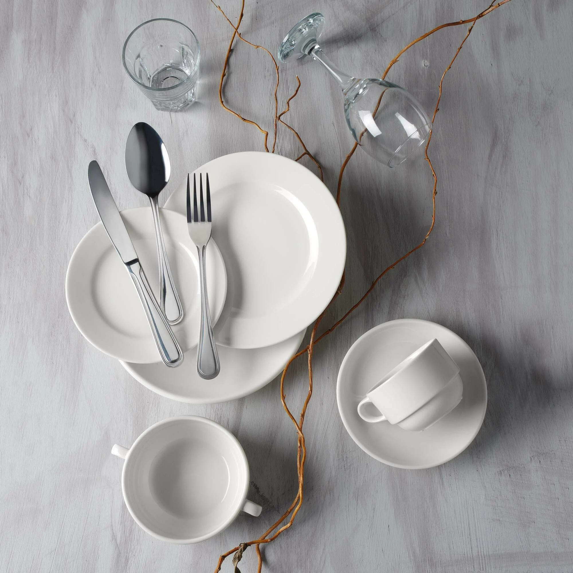Tas porcelani Fine Dine Crema 380 ml Ø120 mm, krem, set 6 copë