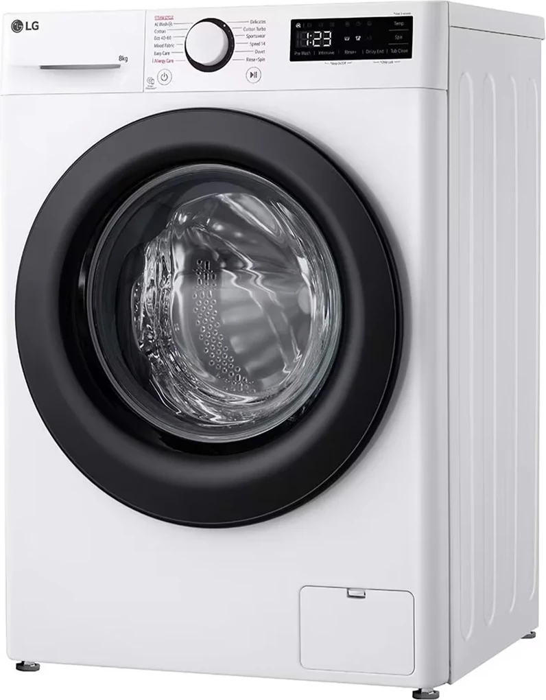Makinë larëse, LG, F2WR508SBW, 8 kg, 1200 rpm, AI DD, Steam, klasa energjike A, slim, e bardhë