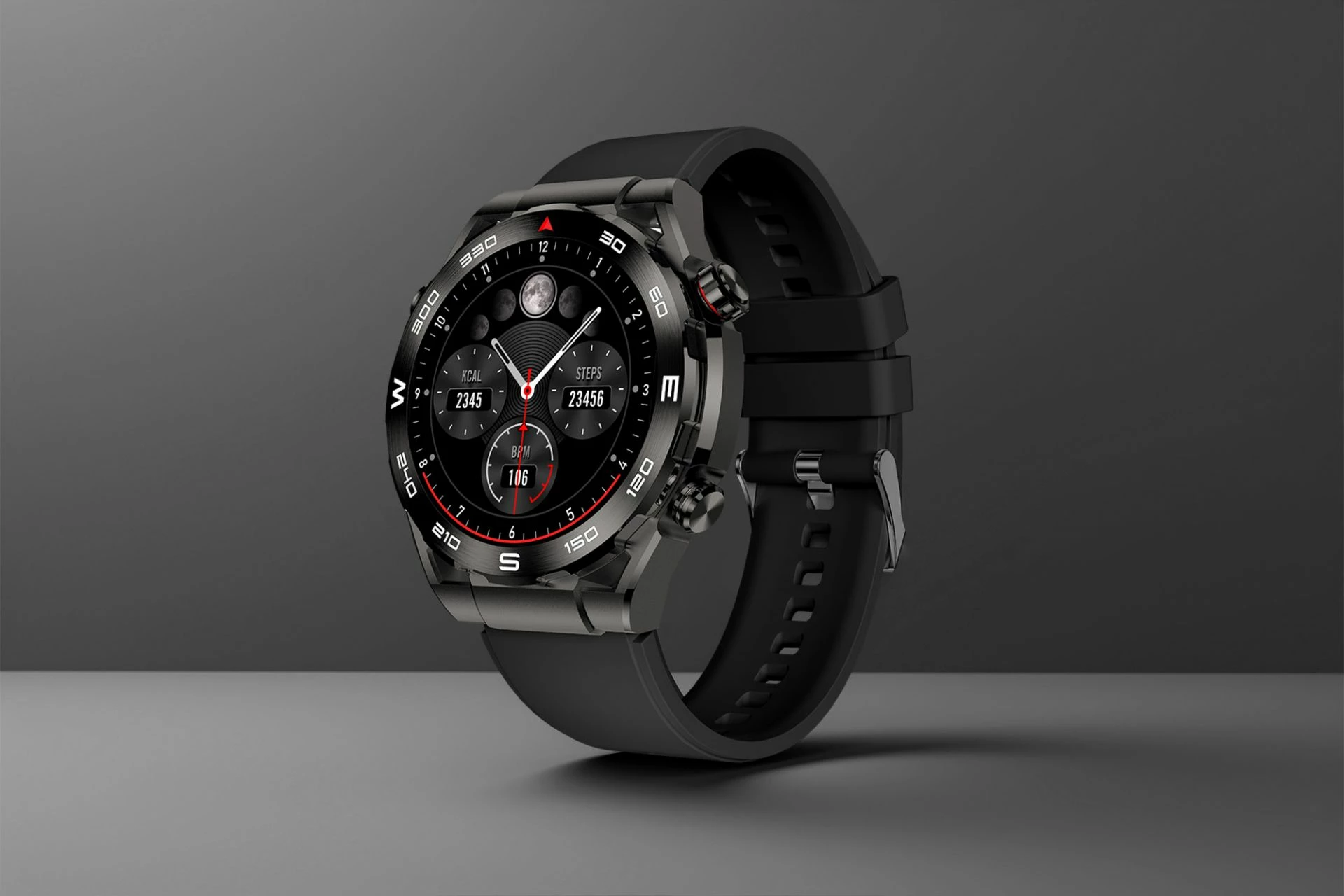 Smartwatch Moye Ares 1.43\" AMOLED, thirrje Bluetooth, karikim wireless, IP67, set me 3 rripa, e zezë