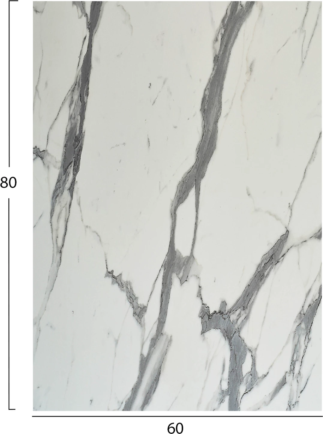 Sipërfaqe tavoline drejtkëndëshe, ngjyrë mermeri të bardhë, FH6350.31, 60x80cm