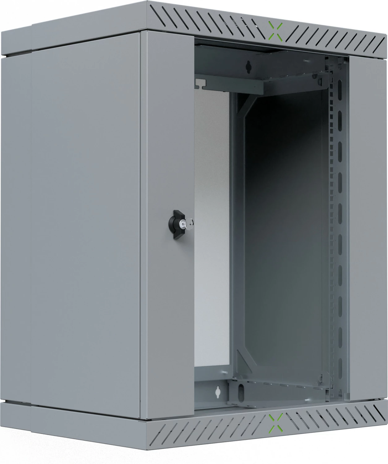 Kabinet rrjeti EFB Elektronik WGX-1506GR.G1, 15U, 19", montim në mur, derë xhami, me çelës, 60 kg, gri
