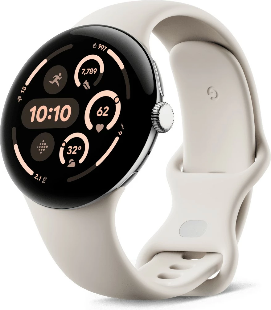Smartwatch Google Pixel Watch 3, AMOLED, 32 GB, Wi-Fi, GPS, Porcelain