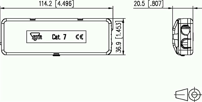 Konektor lidhës rrjeti METZ CONNECT BTR NETCOM 130863-E, Cat.7A, AWG 22/1, i ekranizuar, Straight, multicolor