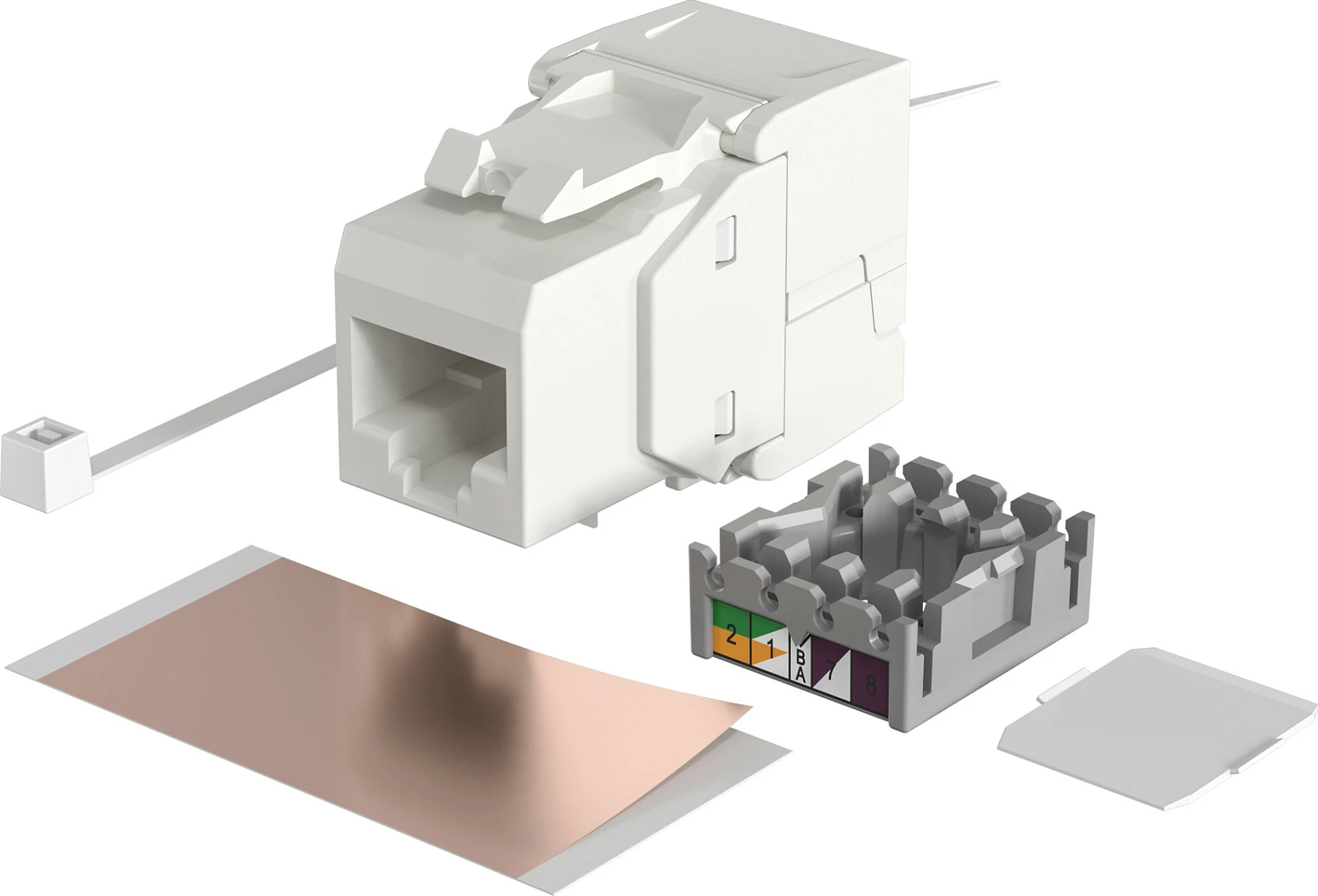 Modul Keystone RJ45 EFB Elektronik Cat.6 UTP 250MHz, i bardhë