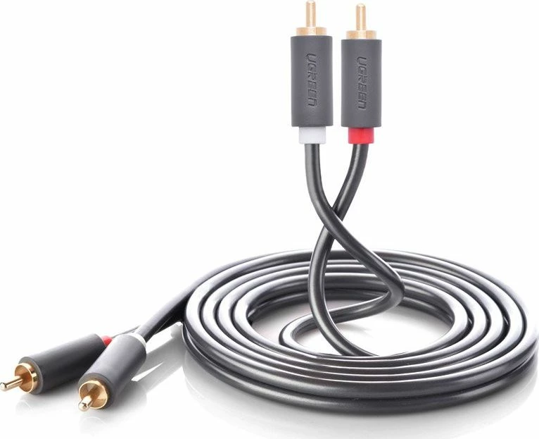 Kabl audio Ugreen 10518 2x RCA në 2x RCA 2m, gri