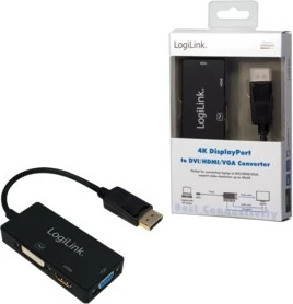 Adapter DisplayPort LogiLink CV0109, HDMI + VGA + DVI, 0.15m, i zi