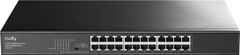 Switch rrjeti 24-portësh, Other GS1024E, rackmount, menaxhim i lehtë, i zi