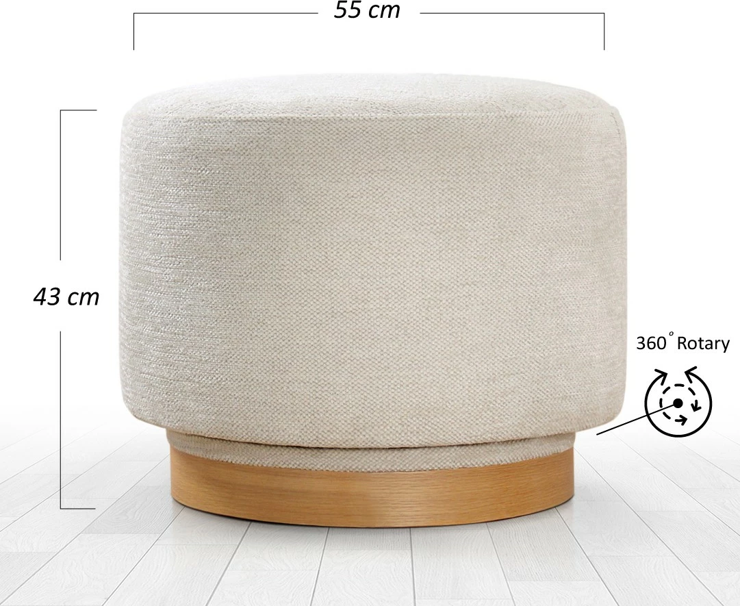 Puf Atelier del Sofa, rrotullues, krem