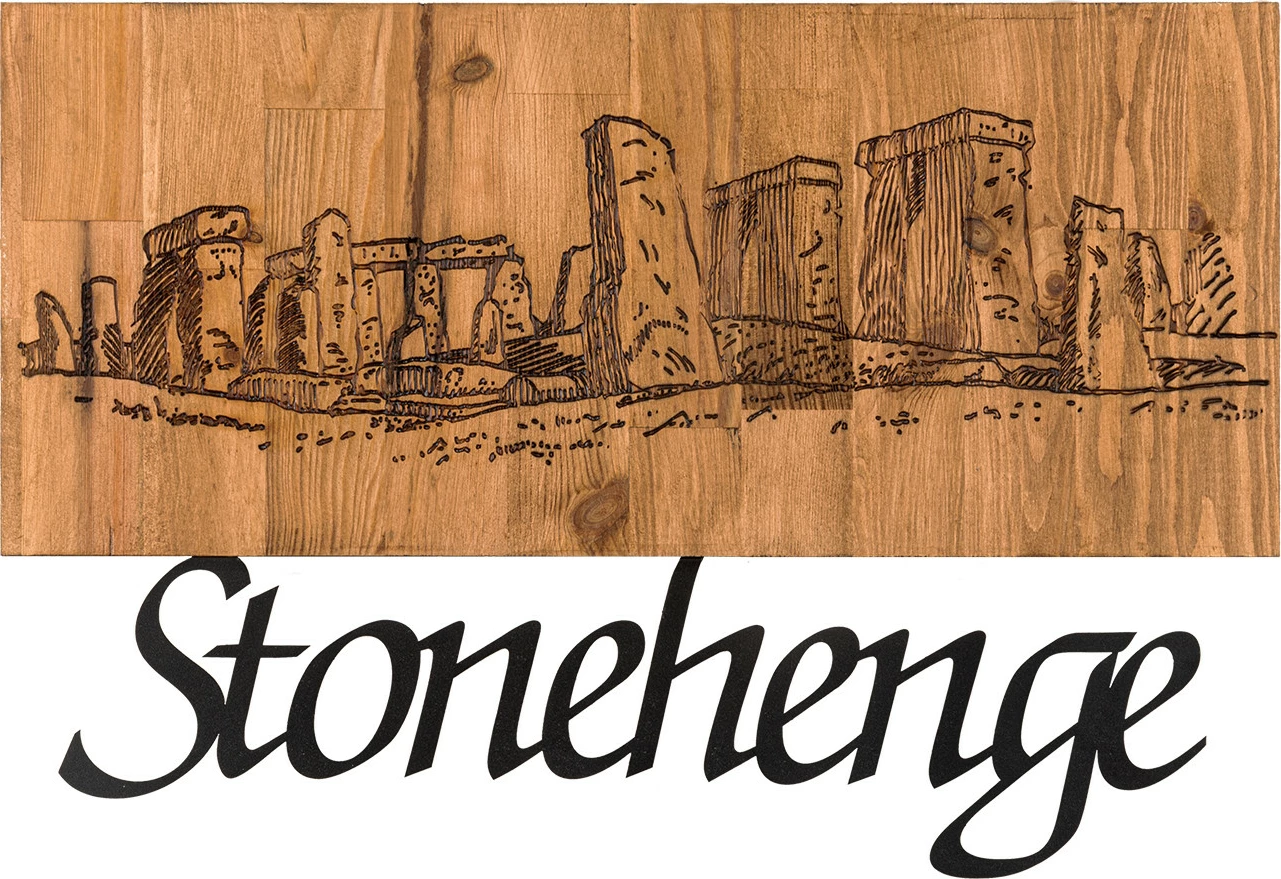 Aksesor dekorativ për mur, dru, Stonehenge, Wallity