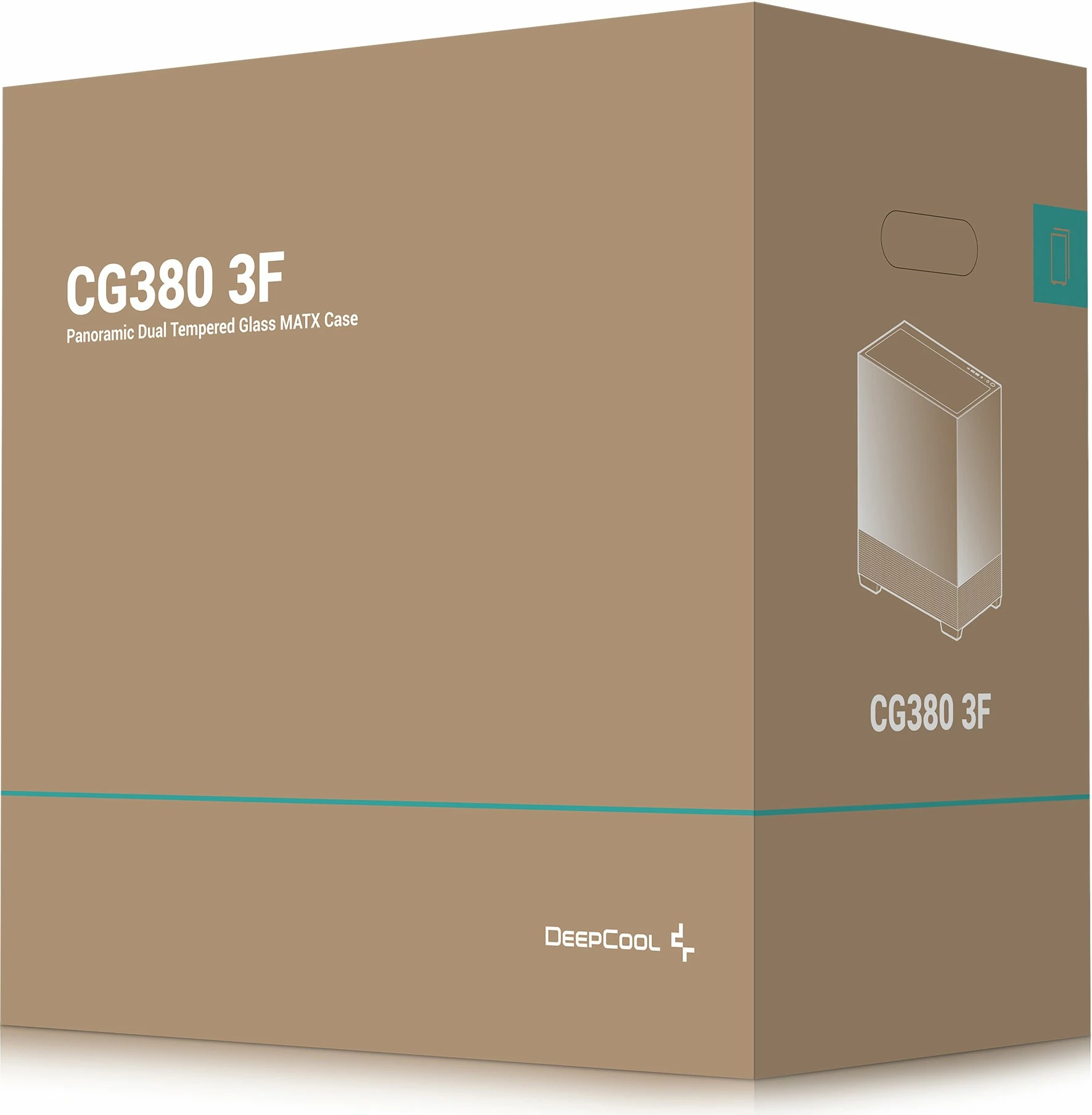 Kasë Deepcool CG380 3F Micro-ATX/ITX, xham i temperuar panoramik, 3x 120mm PWM ARGB, USB-C, pa PSU, e zezë