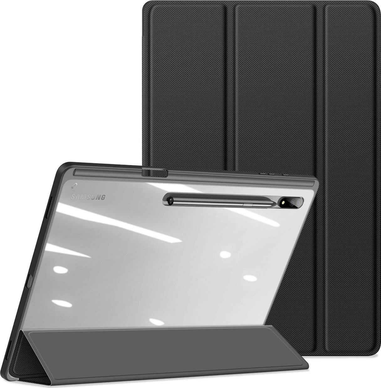 Mbështjellës rugged me kapak flip Dux Ducis Toby për Samsung Galaxy Tab S8 Ultra, me mbajtës stilusi, i zi, 1 copë