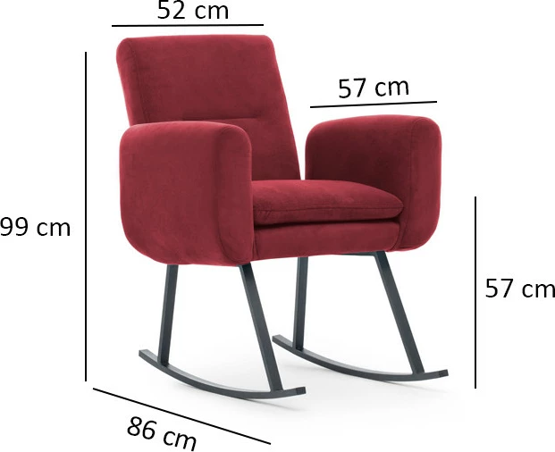 Karrige lëkundëse Atelier del Sofa, Kono, ngjyrë bordo