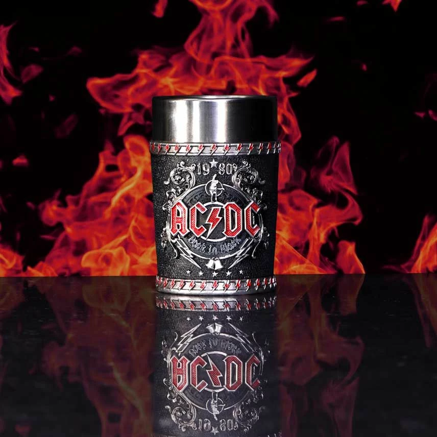 Gotë shot Nemesis Now AC/DC Back in Black, resinë me insert inox i heqshëm, e zezë/argjend