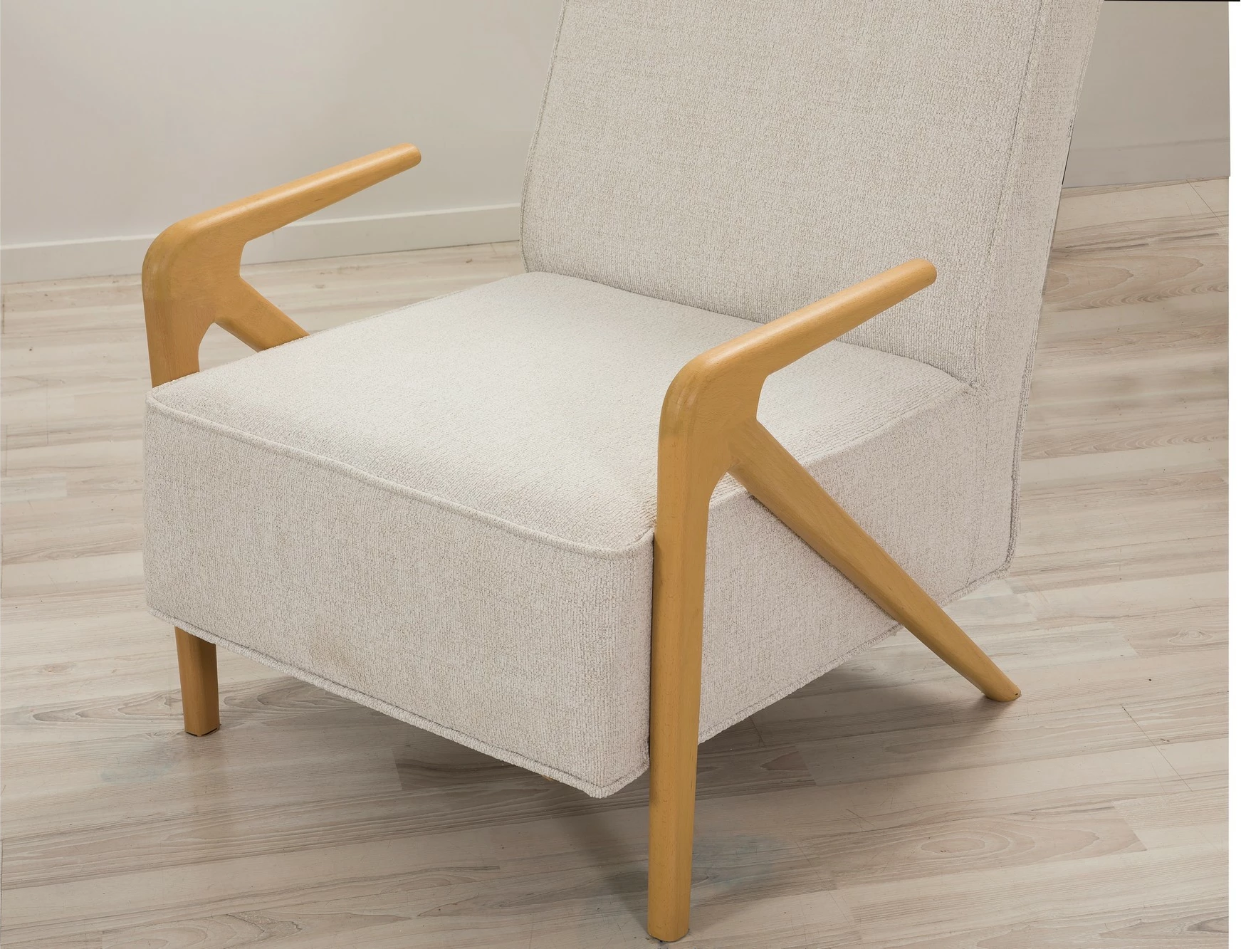 Set divan-krevat Atelier del Sofa, Larus Wood, ngjyrë lisi dhe krem