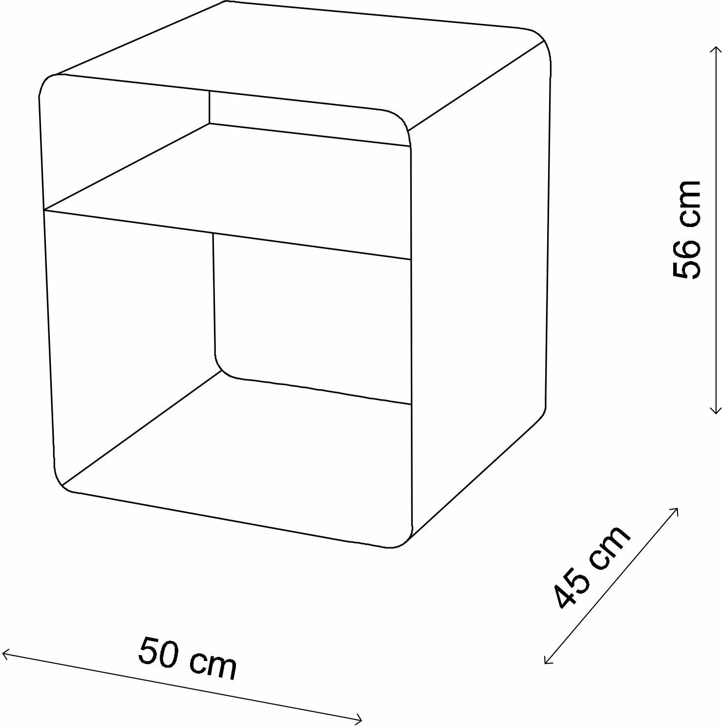 Tavolinë anësore metalike, ngjyrë e zezë, Skye Decor, SHB-012, 45x50x56 cm