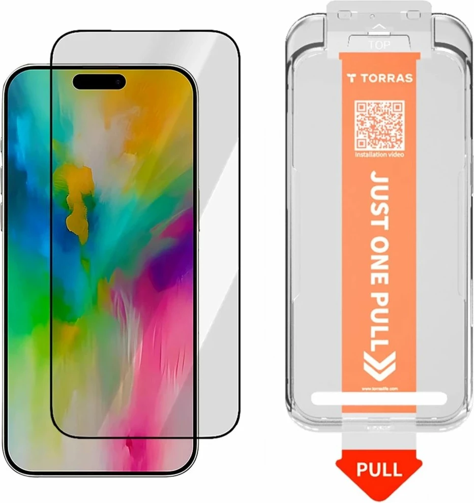 Xham i kalitur mbrojtës ekrani Torras Install Master Series për iPhone 17 9H me kornizë instalimi