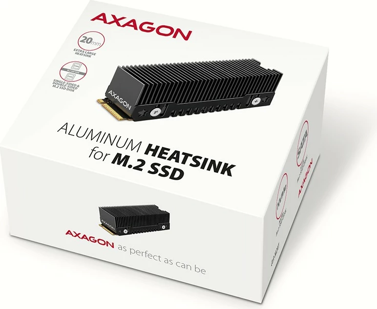 Ftohës pasiv për SSD M.2 AXAGON CLR-M2XT, alumini, për 2280, gri