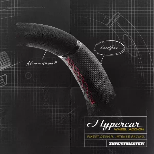 Timon për simulator garash Thrustmaster Hypercar Wheel Add-On, 25 butona, kompatibil me baza T818/T598, i zi