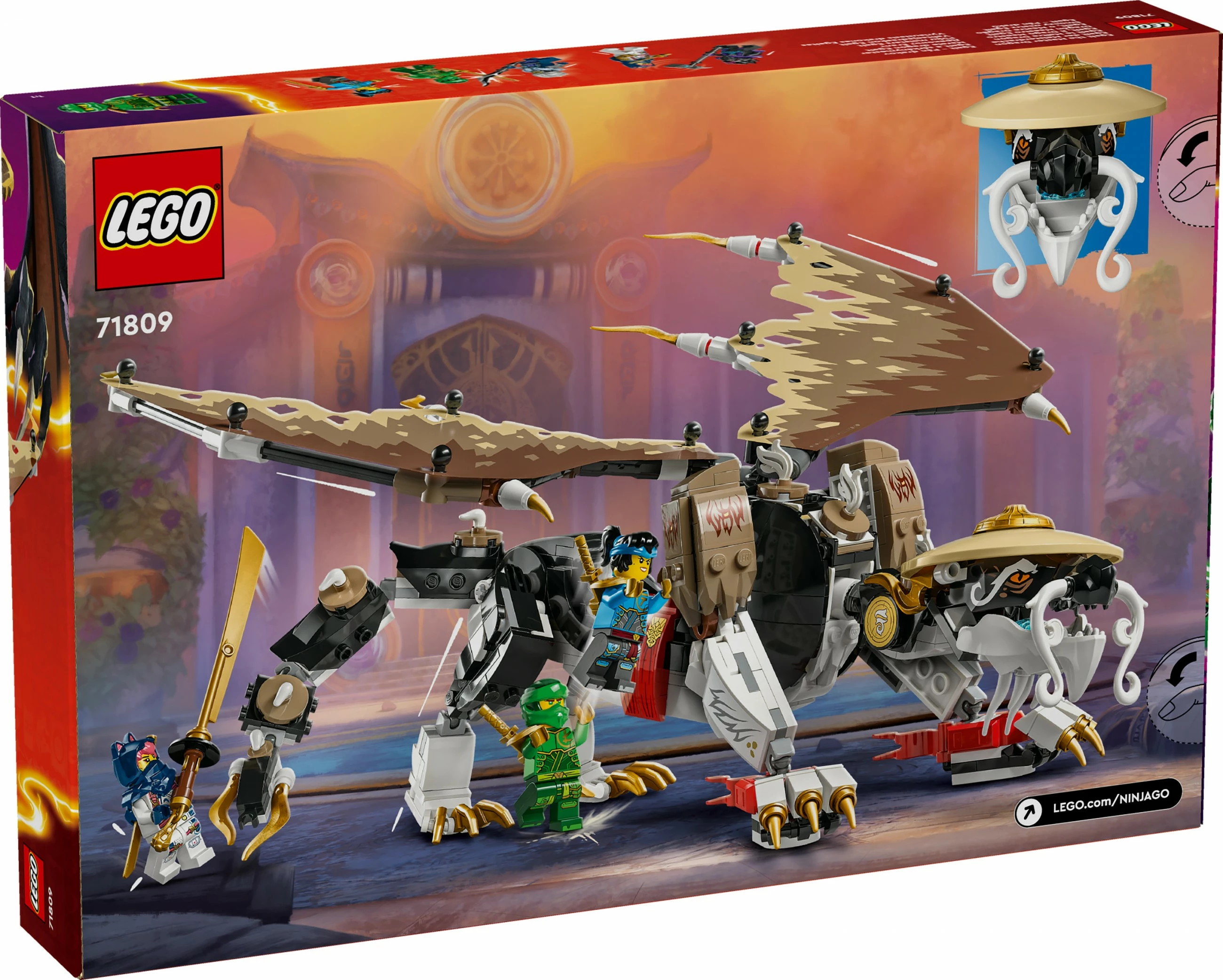 Set ndërtimi LEGO NINJAGO Egalt the Master Dragon 71809, 532 pjesë, multingjyrësh