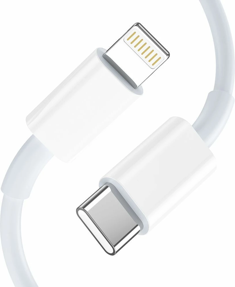 Karikues muri Tech-Protect C35W me 2 porta USB-C PD 35W dhe kabllo USB-C në Lightning, Bardhë