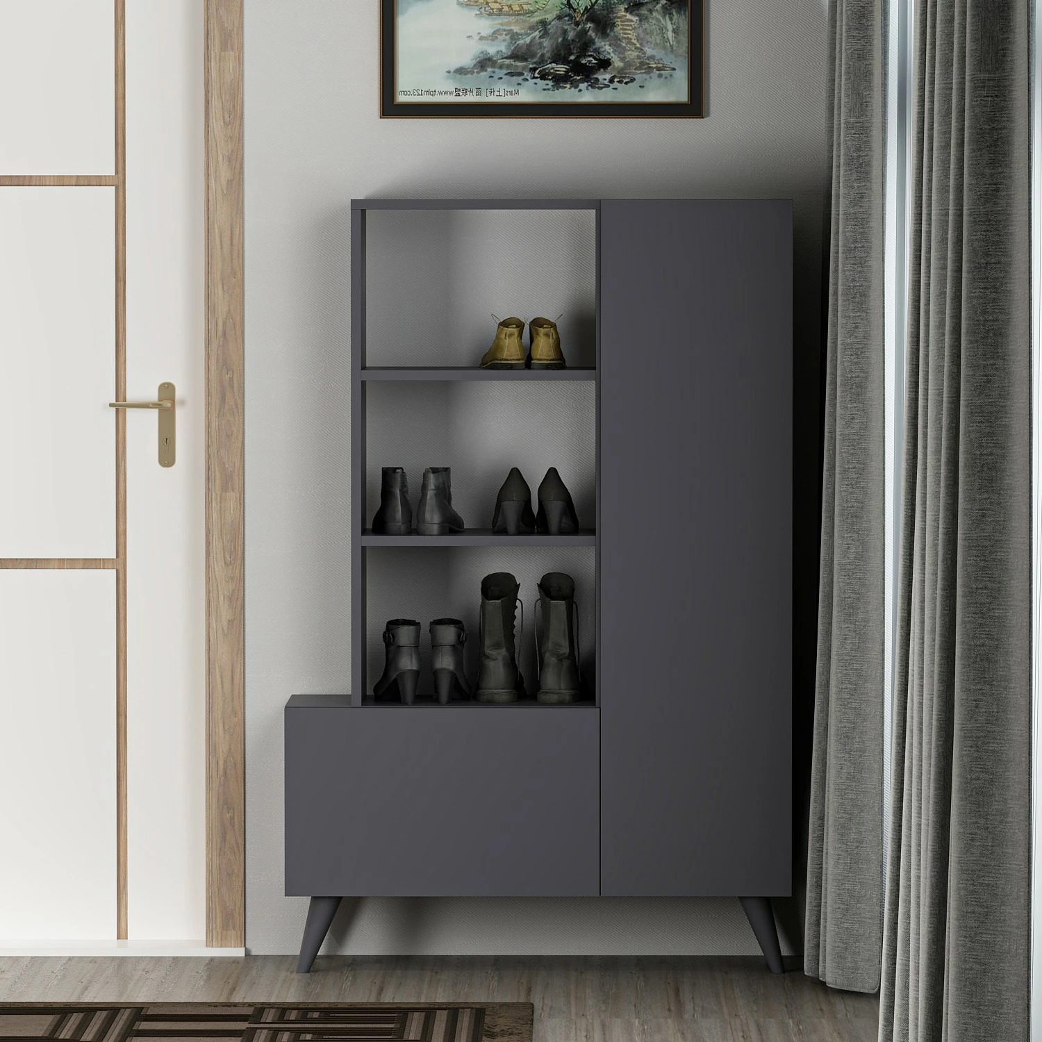 Dollap për këpuca Hanah Home, Agostina Shoes, antracit